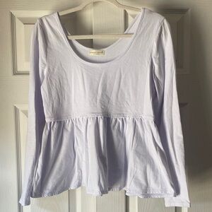 Chic white Long Sleeve Peplum Top